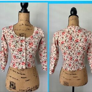 Vintage Y2K Betsey Johnson floral cropped sweater S